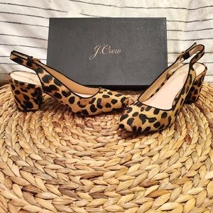 Womens J Crew slingback chunky heel